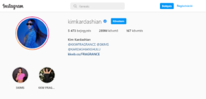 Kim Kardashian neve Instagramon
