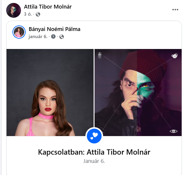 Facebook posztban közölte Bányai Noémi és Molnár Tibor, hogy egy párt alkotnak